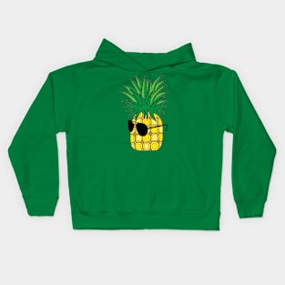 Sunny Pineapple with Glasses Kids Hoodie